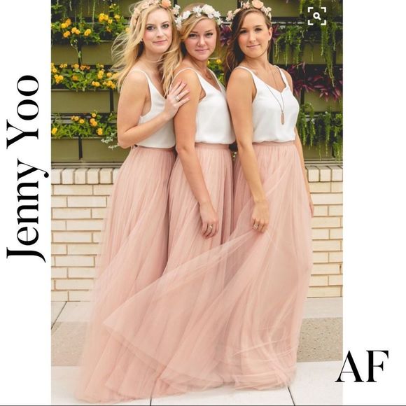 BHLDN JENNY YOO HAMPTON CHIFFON MAXI SKIRT NEW - Picture 1 of 13